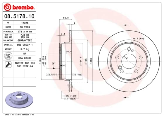 BREMBO Brzdový kotúč 08517810 1