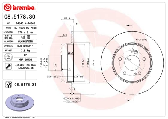 BREMBO Brzdový kotúč 08517831 1