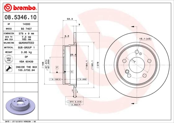 BREMBO Brzdový kotúč 08534610 1