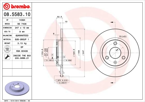 BREMBO Brzdový kotúč 08558310 1