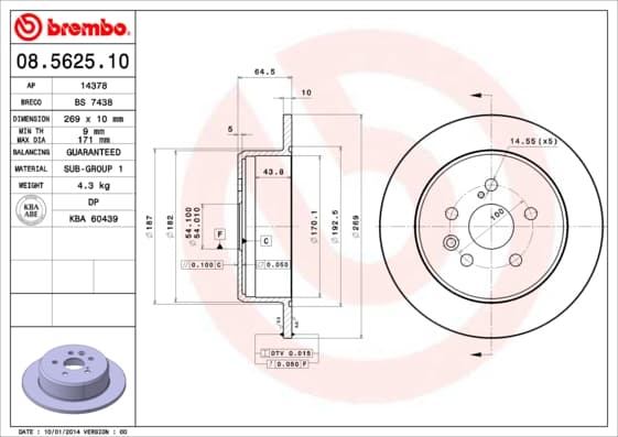 BREMBO Brzdový kotúč 08562510 1