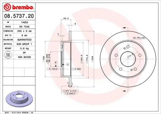 BREMBO Brzdový kotúč 08573720 1