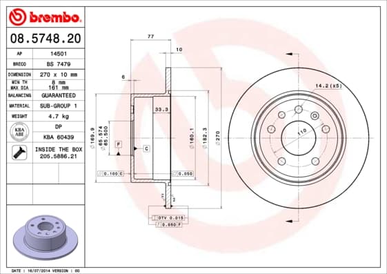 BREMBO Brzdový kotúč 08574820 1