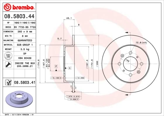 BREMBO Brzdový kotúč 08580341 1