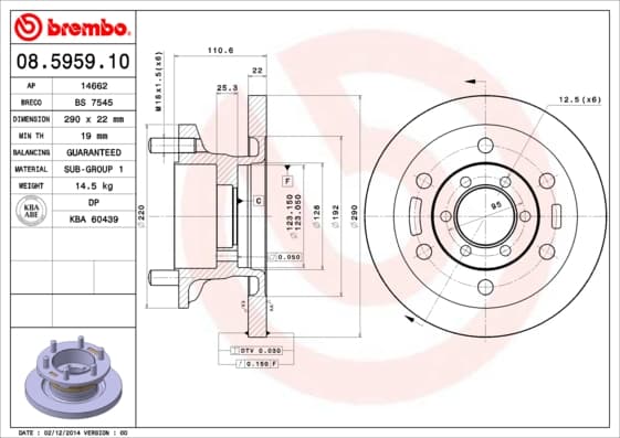 BREMBO Brzdový kotúč 08595910 1