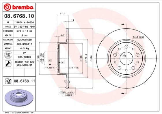 BREMBO Brzdový kotúč 08676811 1