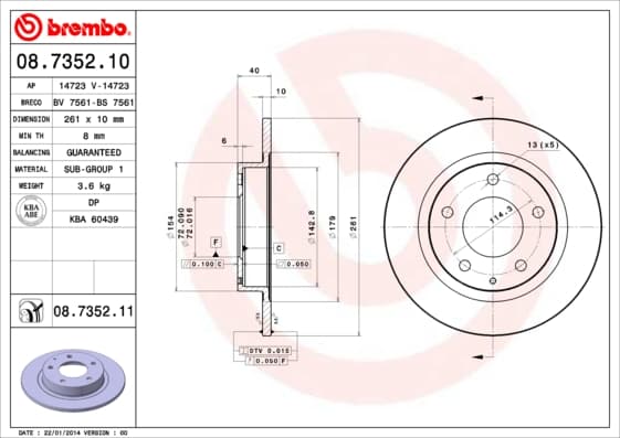 BREMBO Brzdový kotúč 08735211 1