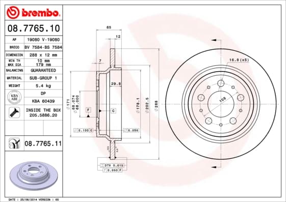 BREMBO Brzdový kotúč 08776511 1