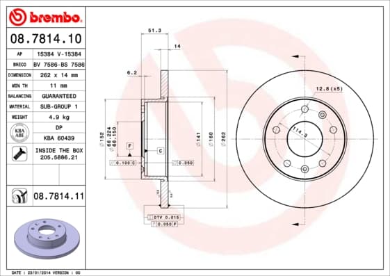BREMBO Brzdový kotúč 08781411 1