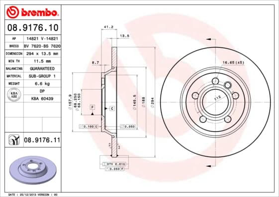 BREMBO Brzdový kotúč 08917611 1