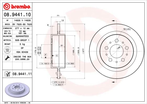 BREMBO Brzdový kotúč 08944111 1