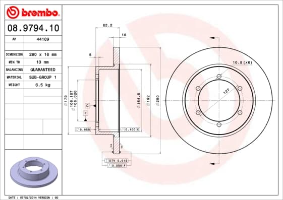BREMBO Brzdový kotúč 08979410 1