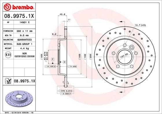 BREMBO Brzdový kotúč 0899751X 1