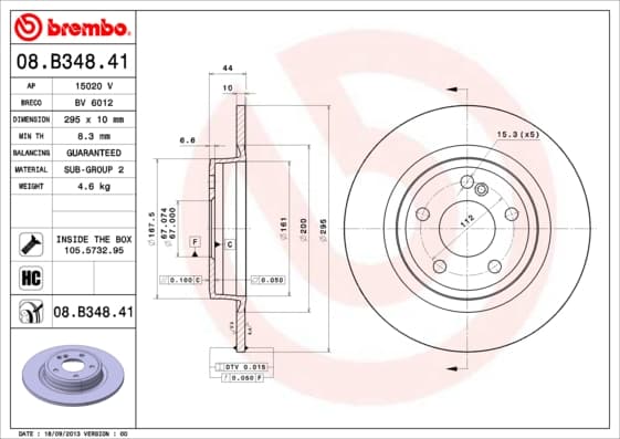 BREMBO Brzdový kotúč 08B34841 1