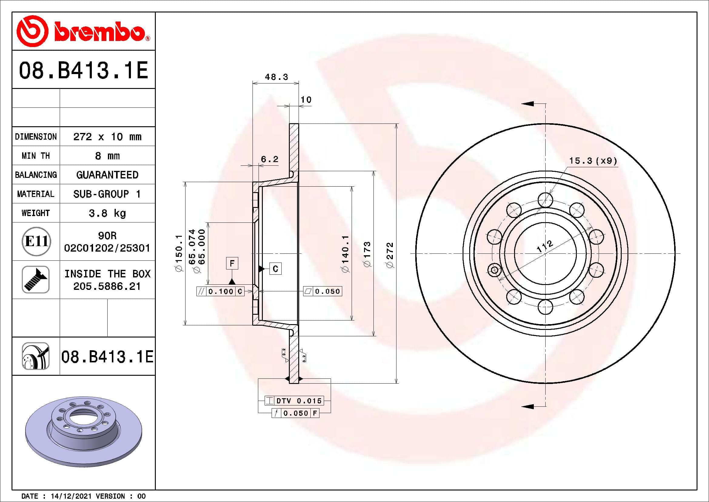 BREMBO Sada bŕzd, Kotúčová brzda KT08025 1