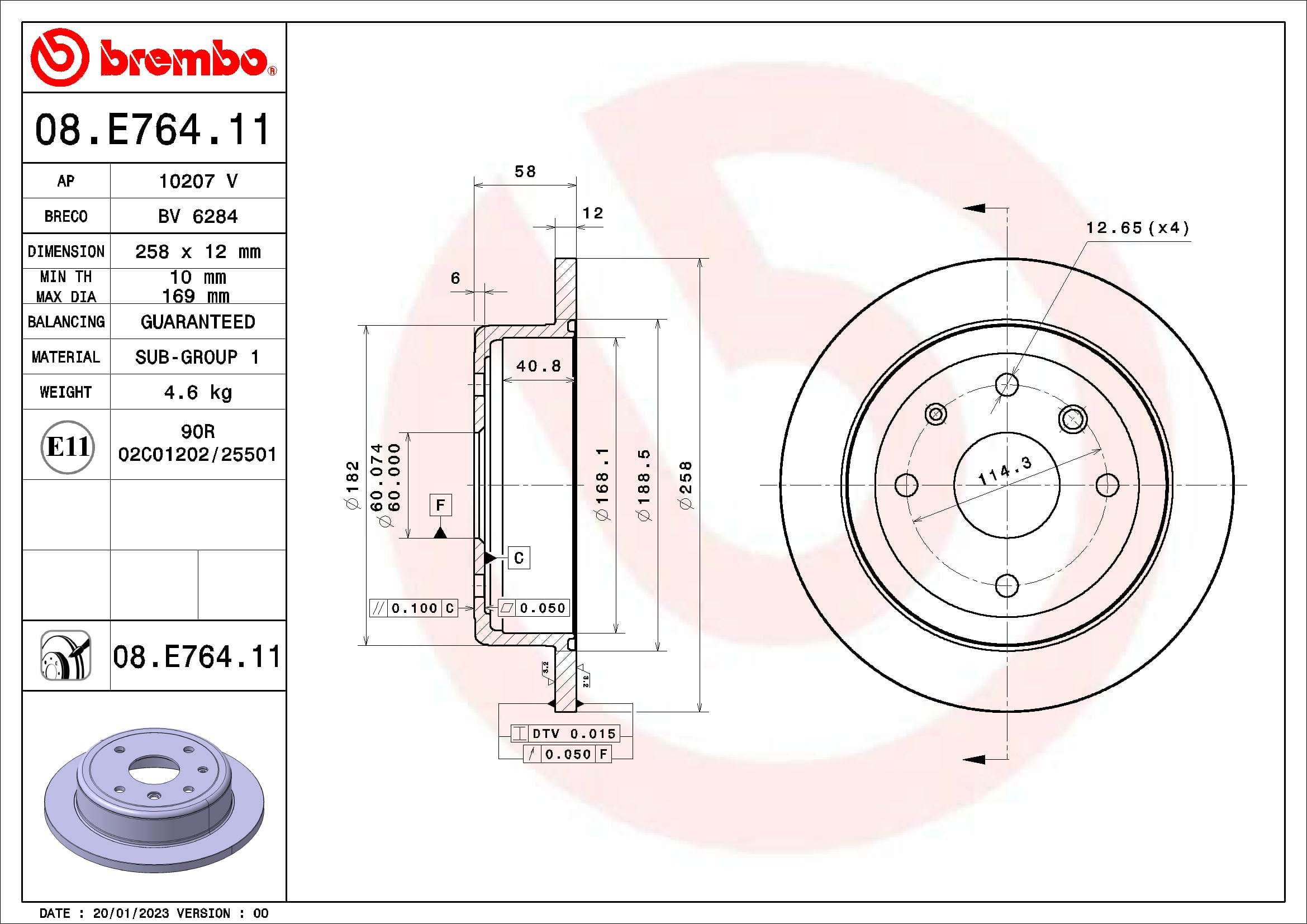 BREMBO Brzdový kotúč 08E76411 1