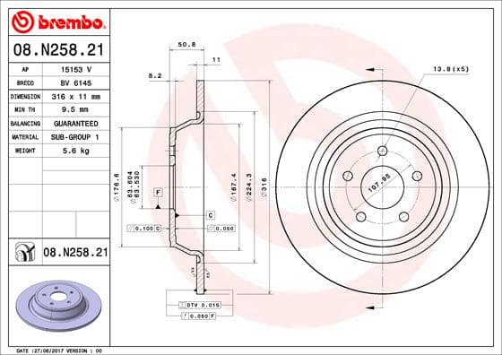 BREMBO Brzdový kotúč 08N25821 1