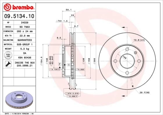 BREMBO Brzdový kotúč 09513410 1