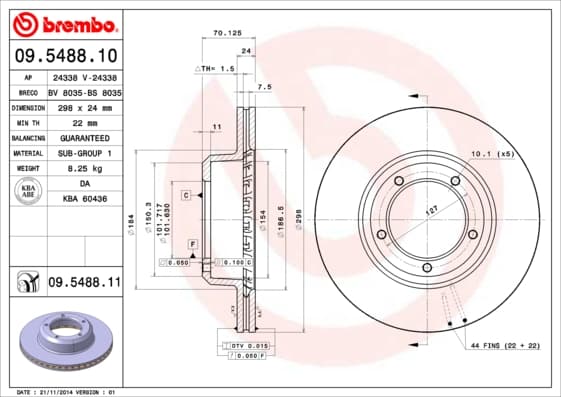 BREMBO Brzdový kotúč 09548811 1