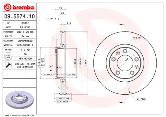 BREMBO Brzdový kotúč 09557410 1