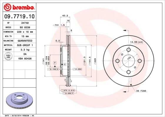 BREMBO Brzdový kotúč 09771910 1