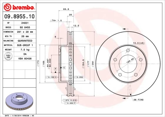 BREMBO Brzdový kotúč 09895510 1
