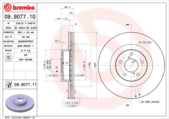 BREMBO Brzdový kotúč 09907711 1