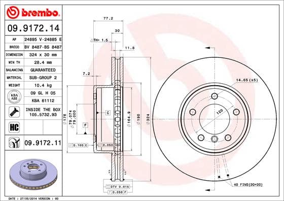 BREMBO Brzdový kotúč 09917211 1