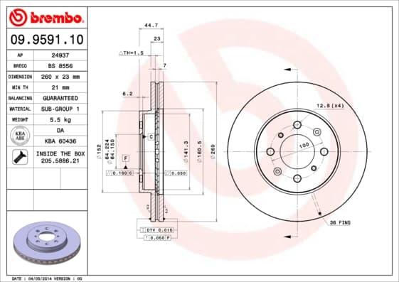 BREMBO Brzdový kotúč 09959110 1