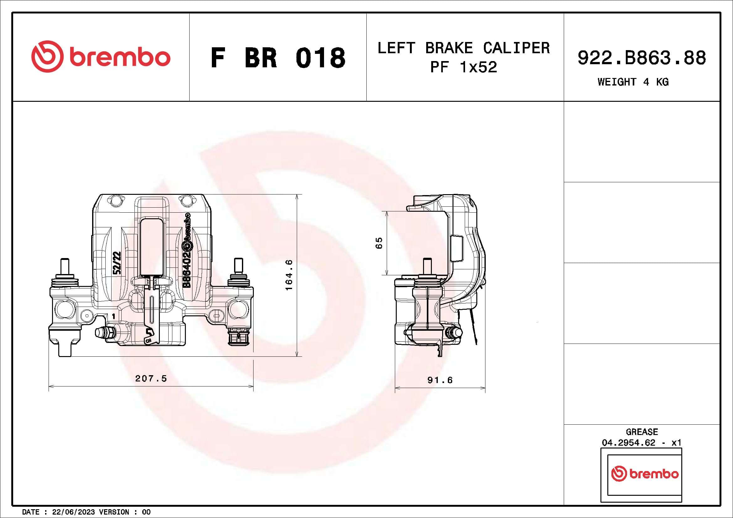 BREMBO Brzdový strmeň F BR 018 1