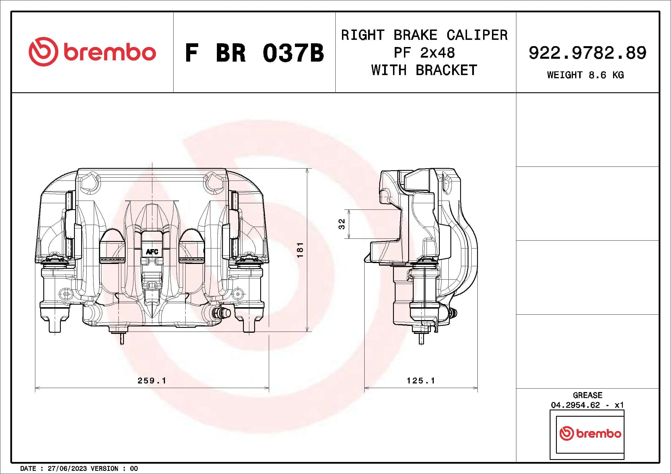 BREMBO Brzdový strmeň F BR 037B 1