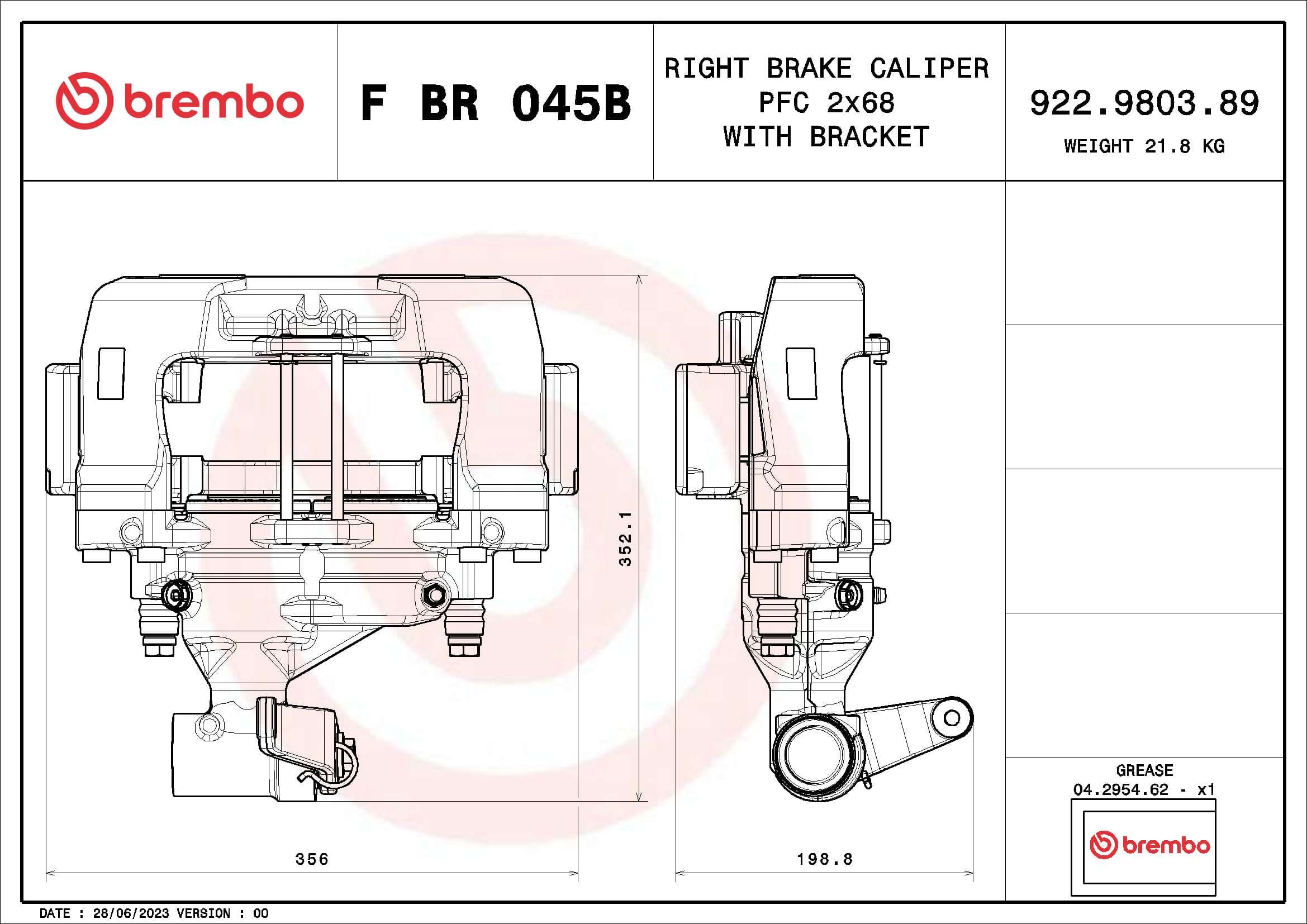 BREMBO Brzdový strmeň F BR 045B 1