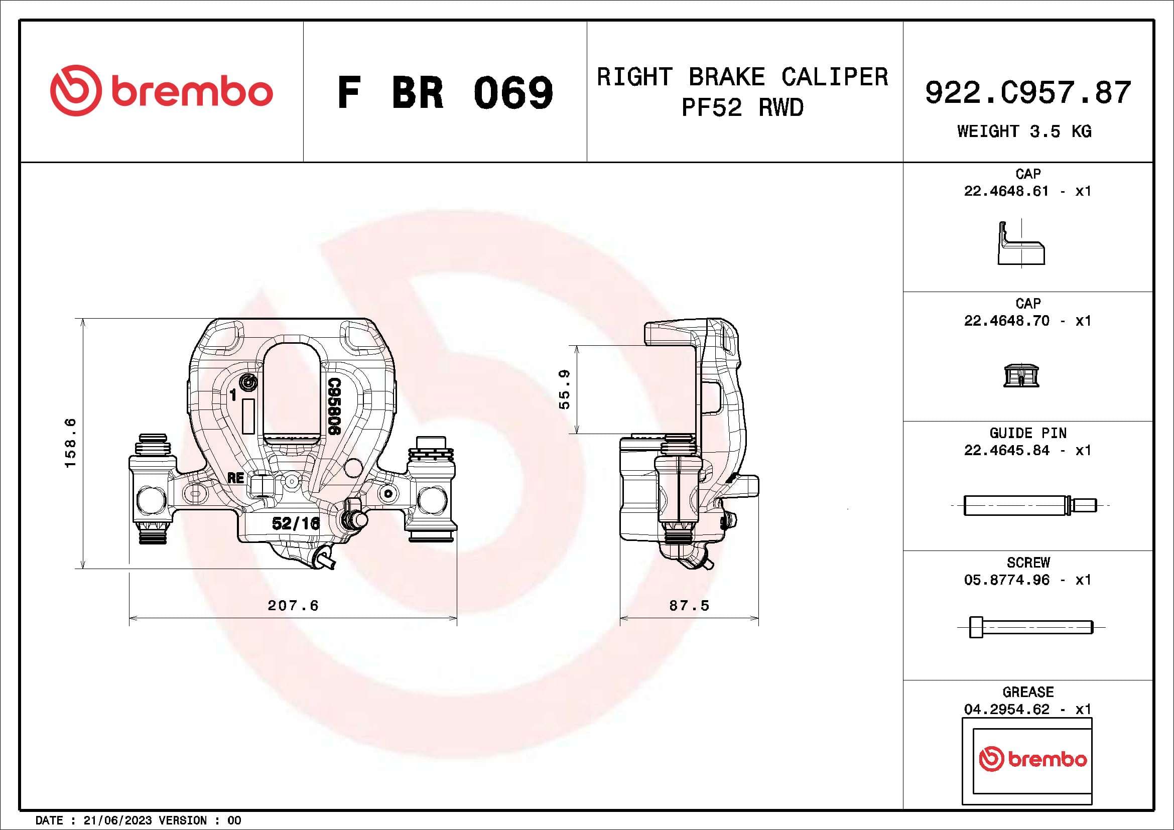 BREMBO Brzdový strmeň F BR 069 1
