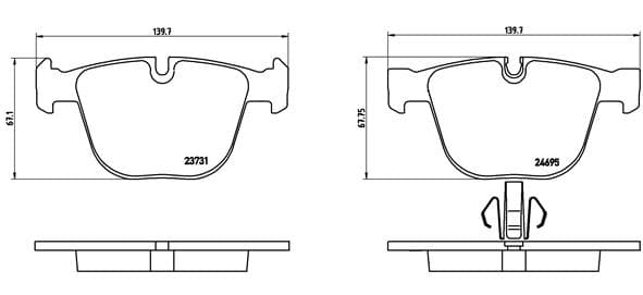 BREMBO Sada brzdových platničiek kotúčovej brzdy P06053 1