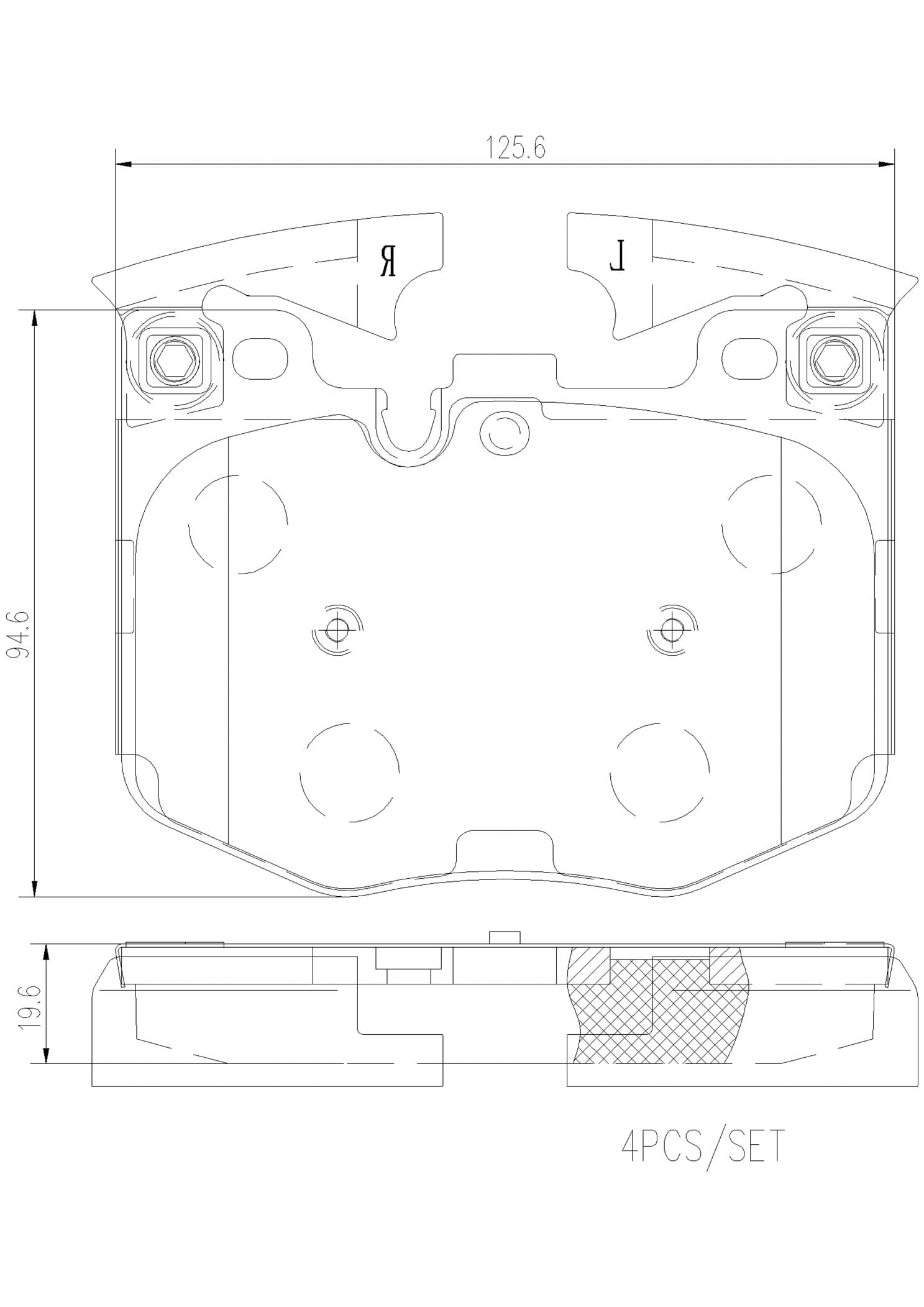 BREMBO Sada brzdových platničiek kotúčovej brzdy P06099NX 1