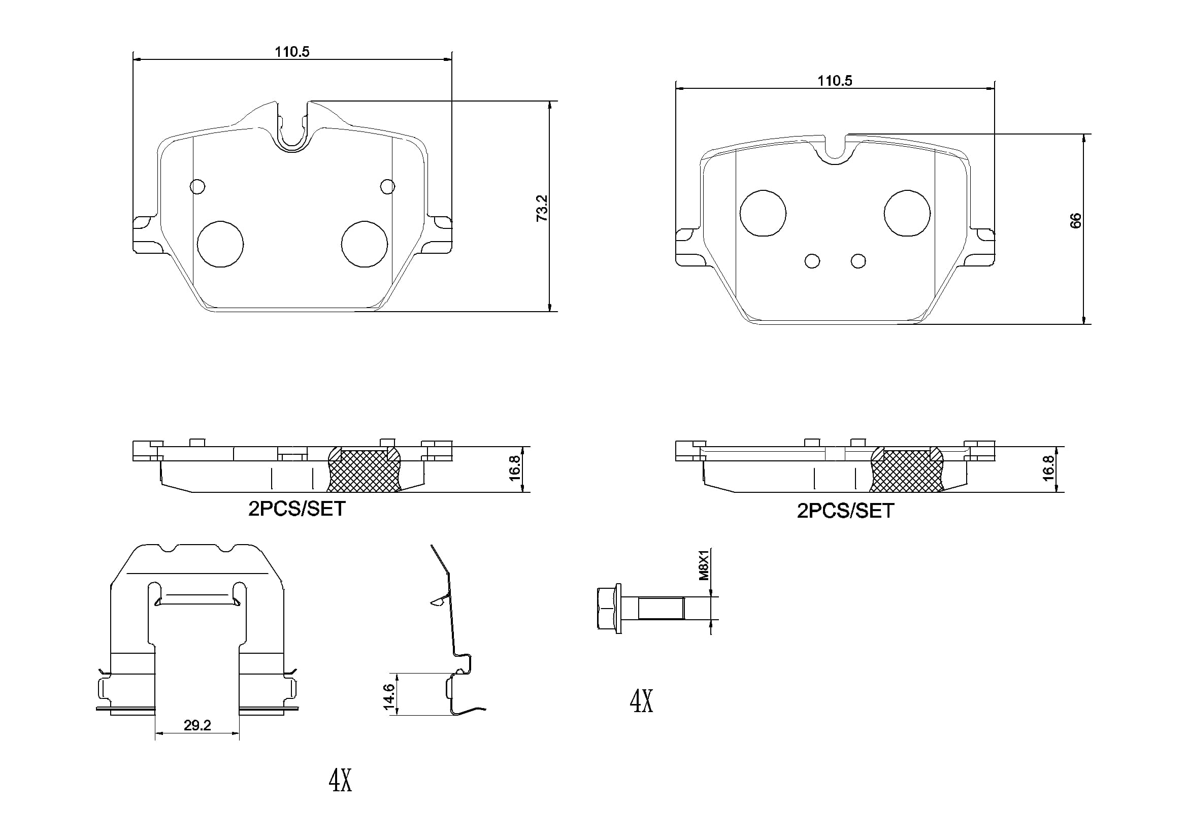 BREMBO Sada brzdových platničiek kotúčovej brzdy P 06 116 1