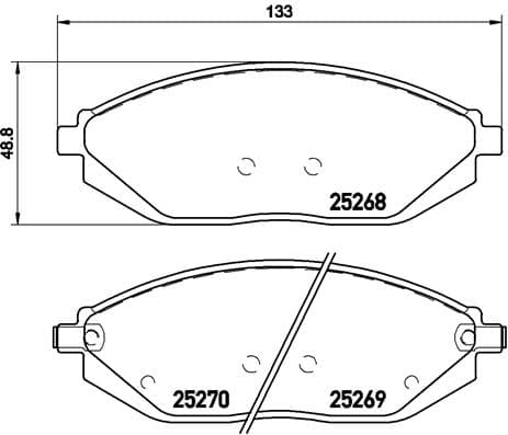 BREMBO Sada brzdových platničiek kotúčovej brzdy P10054 1