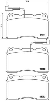 BREMBO Sada brzdových platničiek kotúčovej brzdy P23078 1