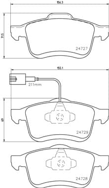 BREMBO Sada brzdových platničiek kotúčovej brzdy P23130 1