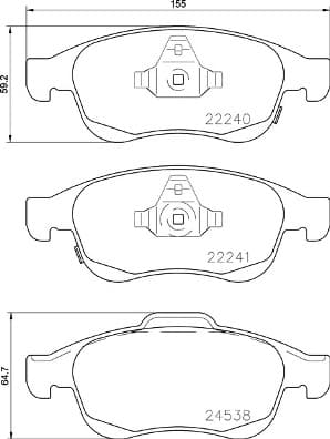 BREMBO Sada brzdových platničiek kotúčovej brzdy P23165 1