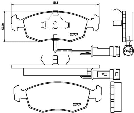 BREMBO Sada brzdových platničiek kotúčovej brzdy P24007 1