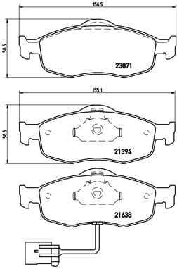 BREMBO Sada brzdových platničiek kotúčovej brzdy P24034 1