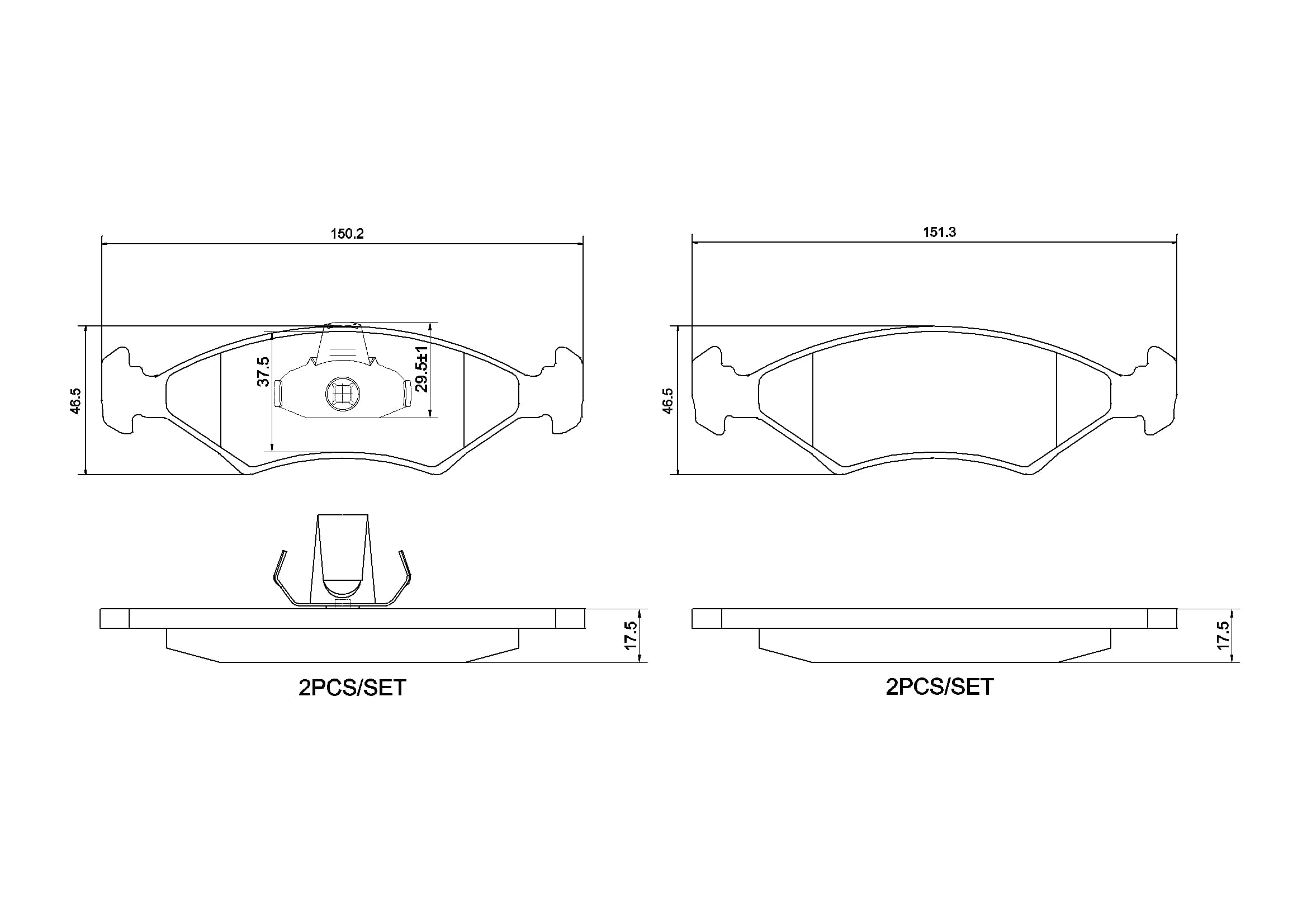BREMBO Sada brzdových platničiek kotúčovej brzdy P24043 1