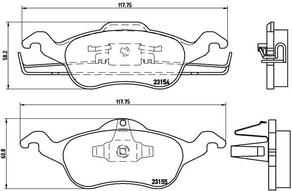 BREMBO Sada brzdových platničiek kotúčovej brzdy P24046 1