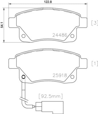 BREMBO Sada brzdových platničiek kotúčovej brzdy P24066 1