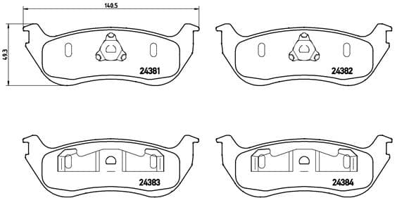 BREMBO Sada brzdových platničiek kotúčovej brzdy P24068 1