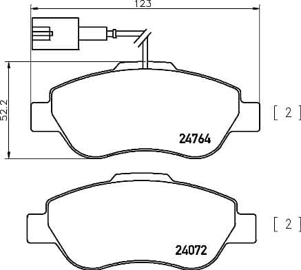 BREMBO Sada brzdových platničiek kotúčovej brzdy P24150 1