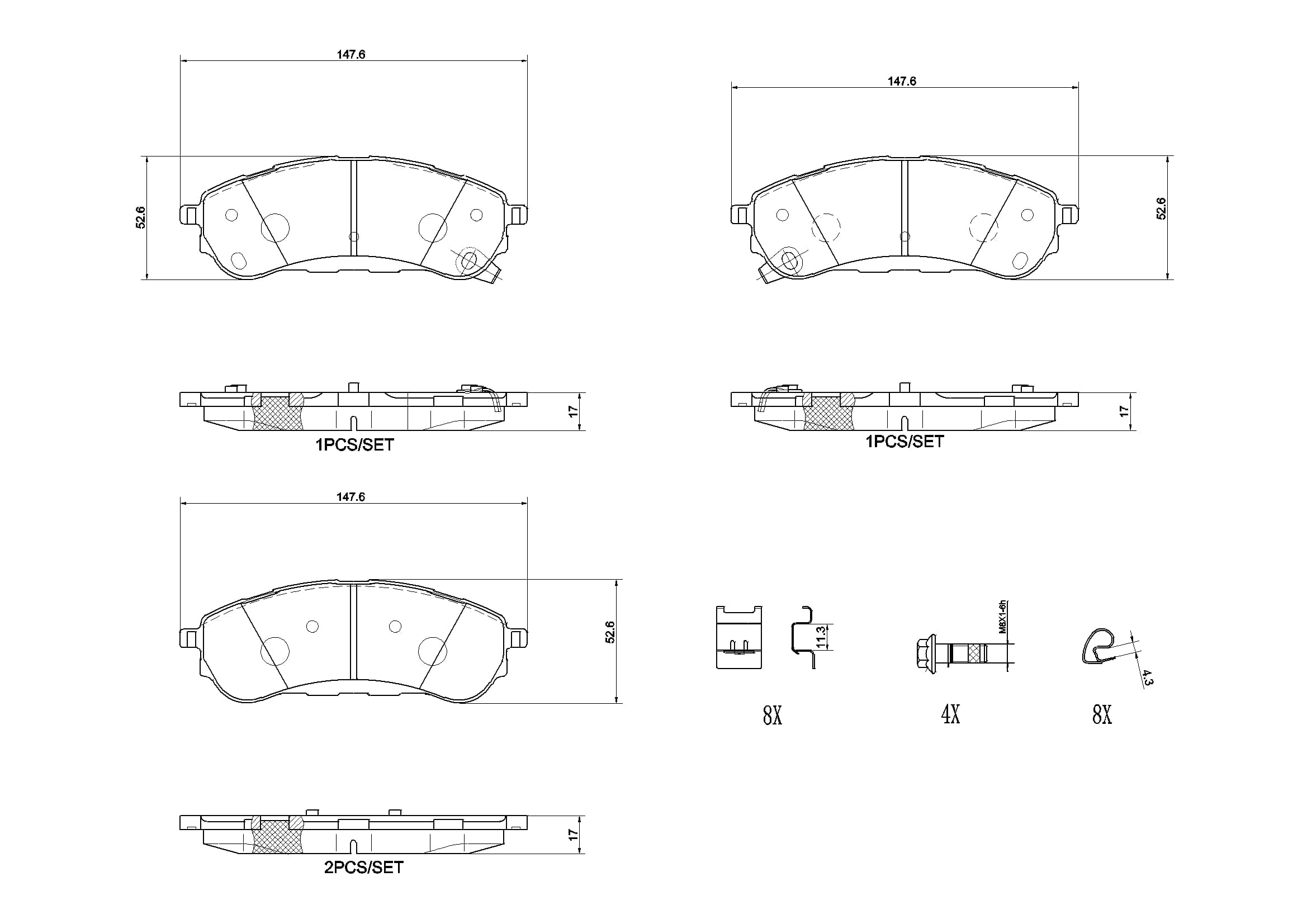 BREMBO Sada brzdových platničiek kotúčovej brzdy P 24 235 1