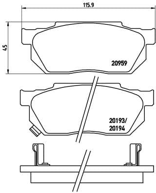 BREMBO Sada brzdových platničiek kotúčovej brzdy P28008 1