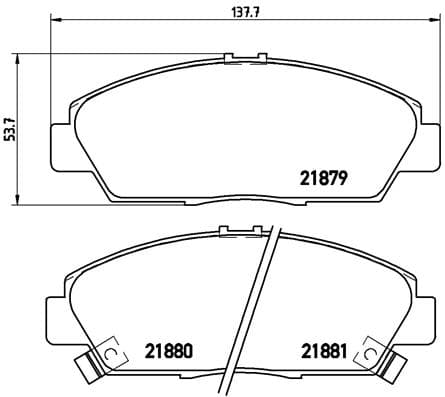 BREMBO Sada brzdových platničiek kotúčovej brzdy P28021 1